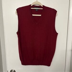 Brooks Brothers V-Neck Burgundy Sweater Vest